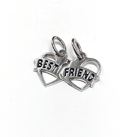 Sterling Silver Best Friend BFF Break Apart Charm - Picture 3 of 7